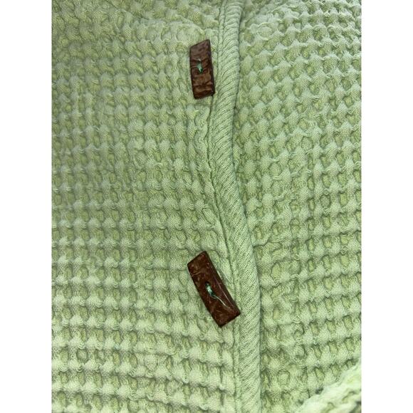 By JJ Waffle Knit Light Green Button Cardigan/Jacket L Wood Buttons Lagenlook - Picture 5 of 11